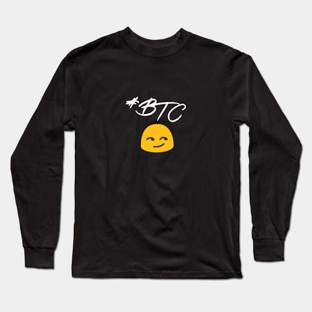 #BTC Smirk emoji bitcoin Long Sleeve T-Shirt by Down Home Tees